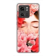 Чехлы (ART) Цветы на Motorola Edge 40 Pro (VPrint) (Глаза в цветах)