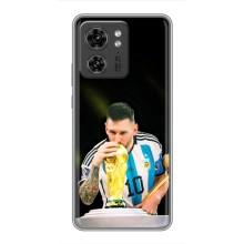 Чехлы для Motorola Edge 40 Pro (Leo чемпион) (AlphaPrint) (Кубок Месси)