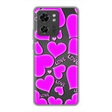 Чехлы для любимой на Мото Ейдж 40 Про (VPrint) (Pink hearts)