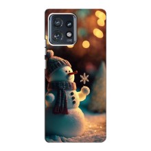 Чехлы на Новый Год Motorola Edge 40 Pro (Снеговик праздничный)