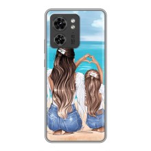 Чехол с печатью для Motorola Edge 40 Pro - (Мама с ребенком) (AlphaPrint) (Мама с доченькой)