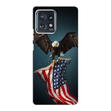 Чехол Флаг USA для Motorola Edge 40 Pro (Орел и флаг)