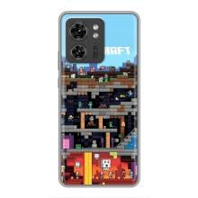 Чехол Майнкрафт на Motorola Edge 40 Pro (AlphaPrint) Minecraft (фон Minecraft)