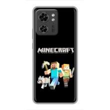 Чехол Майнкрафт на Motorola Edge 40 Pro (AlphaPrint) Minecraft (герои Minecraft)