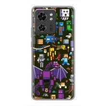 Чехол Майнкрафт на Motorola Edge 40 Pro (AlphaPrint) Minecraft (Коллаж Майнкрафт)
