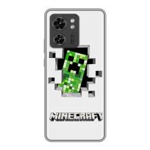 Чехол Майнкрафт на Motorola Edge 40 Pro (AlphaPrint) Minecraft (крипер Майнкрафт)