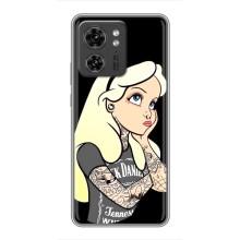 Чехол с печатью для Motorola Edge 40 Pro - (Мода) (AlphaPrint) (Девочка в тату)