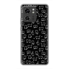Чехол с принтом для Motorola Edge 40 Pro (AlphaPrint) Модные коты (Меленькие котики)
