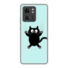 Чехол с принтом для Motorola Edge 40 Pro (AlphaPrint) Модные коты (Падающий кот)