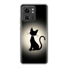 Чехол с принтом для Motorola Edge 40 Pro (AlphaPrint) Модные коты (Силуэт котика)