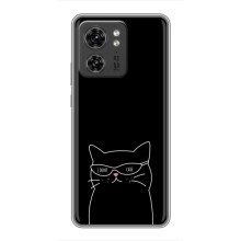 Чехол с рисунком кот на Motorola Edge 40 Pro (Равнодушный кот)
