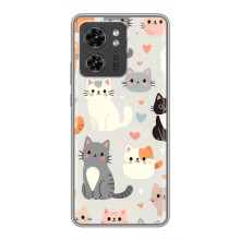 Чехол с рисунком кот на Motorola Edge 40 Pro (Коллаж котов)