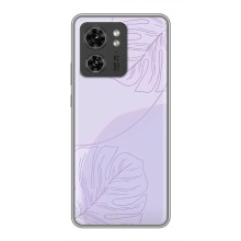 Чехол цветочный дизайн для Motorola Edge 40 Pro – Монстера фиолетовая