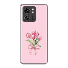 Чехол с розовым рисунком для Motorola Edge 40 Pro (Букет цветов)