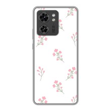 Чехол с розовым рисунком для Motorola Edge 40 Pro (Розовые цветы)