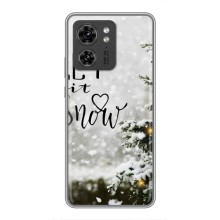Новогодние, Праздничные Чехлы для Motorola Edge 40 Pro - 2024 год (Let it snow)