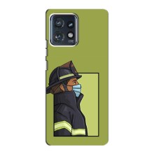 Силиконовый бампер (Работники) на Motorola Edge 40 Pro – Пожарник
