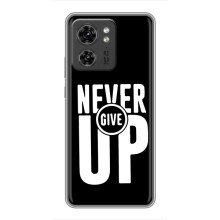 Силиконовый Чехол на Motorola Edge 40 Pro с картинкой Nike (Never Give UP)