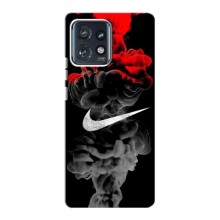 Силиконовый Чехол на Motorola Edge 40 Pro с картинкой Nike (Nike дым)