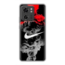 Силиконовый Чехол на Motorola Edge 40 Pro с картинкой Nike (Nike дым)