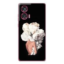 Чехлы (ART) Цветы на Motorola Edge 50 Fusion (VPrint) (Білі квіти)