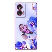 Чохли з квітами для Motorola Edge 50 Fusion (VPrint) (Метелик на квітах)