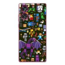 Чохол Майнкрафт на Motorola Edge 50 Fusion (AlphaPrint) Minecraft (Колаж Майнкрафт)