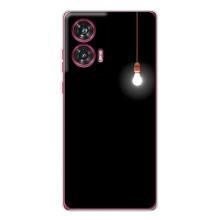 Чехол с картинками на черном фоне для Motorola Edge 50 Fusion – Лампочка
