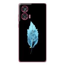 Чехол с картинками на черном фоне для Motorola Edge 50 Fusion – Листочек
