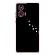 Чехол с картинками на черном фоне для Motorola Edge 50 Fusion – Ноты