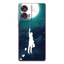 Чохол (ТПУ) з планетами на Motorola Edge 50 Fusion – To The moon