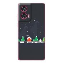 Силиконовый бампер на рождество для Motorola Edge 50 Fusion (Город зимний)