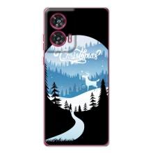 Силиконовый бампер на рождество для Motorola Edge 50 Fusion (Рождественский Олень)