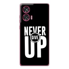 Силиконовый Чехол на Motorola Edge 50 Fusion с картинкой Nike (Never Give UP)