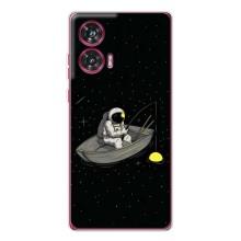 Силиконовый Чехол с принтом "Космонавты" на Motorola Edge 50 Fusion – Космонавт на рыбалке