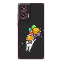 Силиконовый Чехол с принтом "Космонавты" на Motorola Edge 50 Fusion – Космонавт с шариками