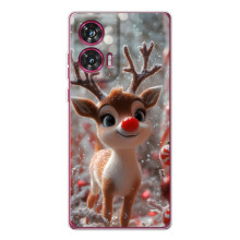 Яркий чехол для Motorola Edge 50 Fusion с Зимними Оленятами