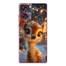 Яскравий чохол для Motorola Edge 50 Fusion з Зимові Оленята – Оленятко серед герлянд