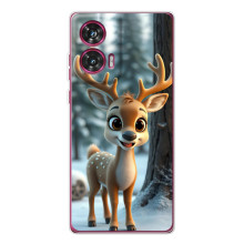 Яскравий чохол для Motorola Edge 50 Fusion з Зимові Оленята – Оленятко в лісі