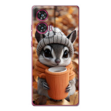 Печатный чехол «Зверята с кофе» для Motorola Edge 50 Fusion