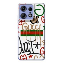 Брендновые Чехлы для Motorola Edge 50 Pro - (PREMIUMPrint) (Стиль GUUCI)