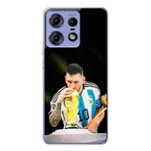 Чехлы для Motorola Edge 50 Pro (Leo чемпион) (AlphaPrint) (Кубок Месси)