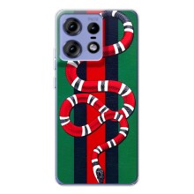 Чехлы ГУЧЧИ для Мото Ейдж 50 Про (AlphaPrint) (Gucci змия)