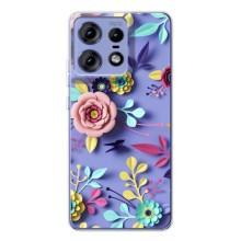 Чехлы с Цветами для Motorola Edge 50 Pro (VPrint) (Цветочный дизайн)