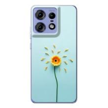Чехлы с Цветами для Motorola Edge 50 Pro (VPrint) (Желтый цветок)