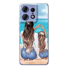 Чехол с печатью для Motorola Edge 50 Pro - (Мама с ребенком) (AlphaPrint) (Мама с доченькой)