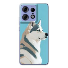 Чехол с Хаски для Motorola Edge 50 Pro - (AlphaPrint) (Хаски арт)