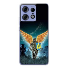 Чехлы с картинкой ЗСУ для Motorola Edge 50 Pro (AlphaPrint) (Солдат ЗСУ)