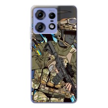 Чехлы с картинкой ЗСУ для Motorola Edge 50 Pro (AlphaPrint) (Воин ВСУ)