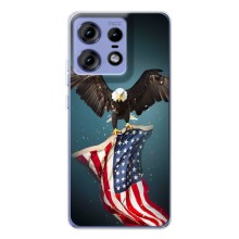 Чохол Прапор USA для Motorola Edge 50 Pro (Орел і прапор)